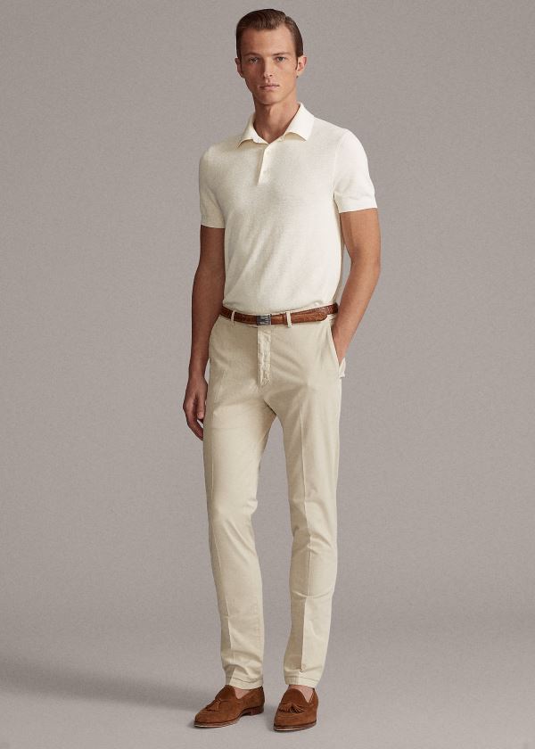 Pantalones Chinos Ralph Lauren Hombre Beige - Slim Fit Stretch - SDWUE5209